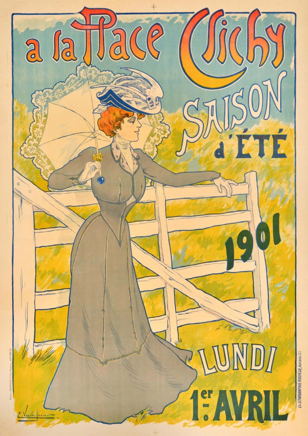 Original Vintage Poster A La Place Clichy Summer Season Fashion Belle Epoque [ ]