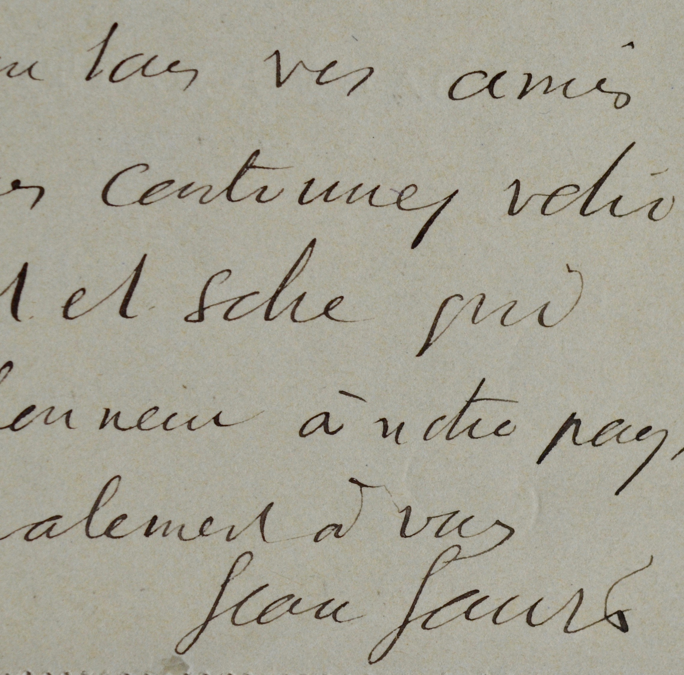 [Signé] Jean Jaurès rend hommage à l'oeuvre de Paul Hervieu "qui fait tant d'honneur à notre pays" Jaurès Jean 1859 1914 [ ]