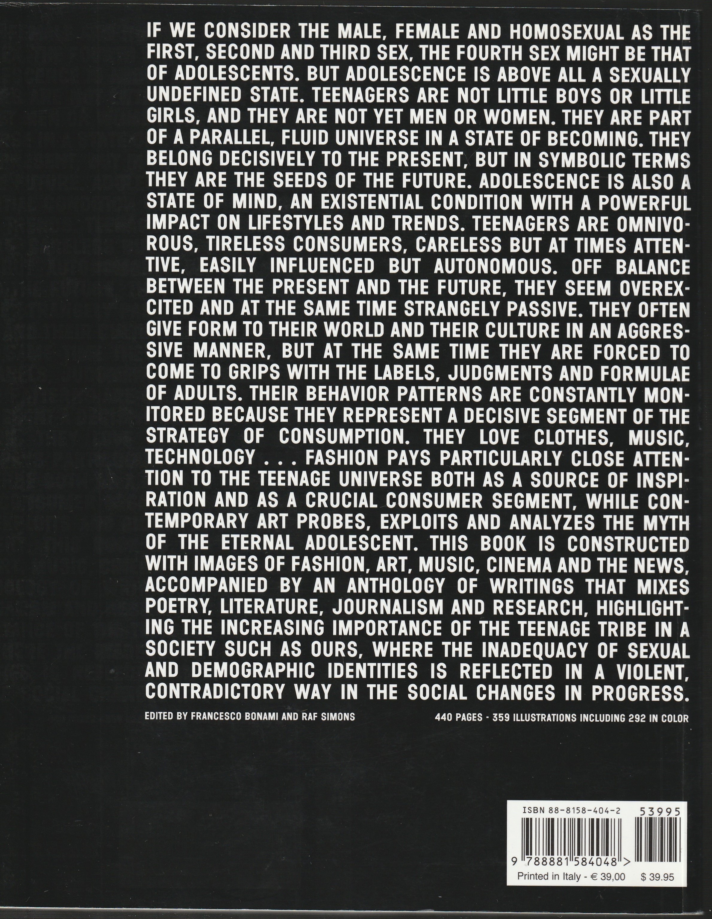 The Fourth Sex: Adolescent Extremes by Bonami, Francesco and Raf