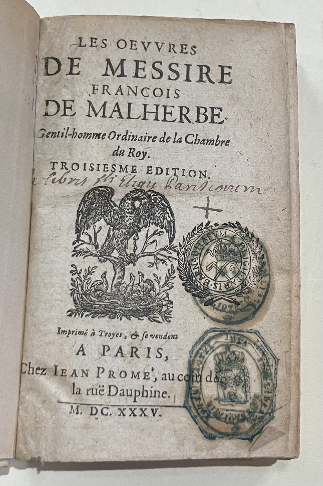 Les oeuvres de Messire François de Malherbe Troisième Edition Malherbe (François de) [Bon] [Couverture rigide]