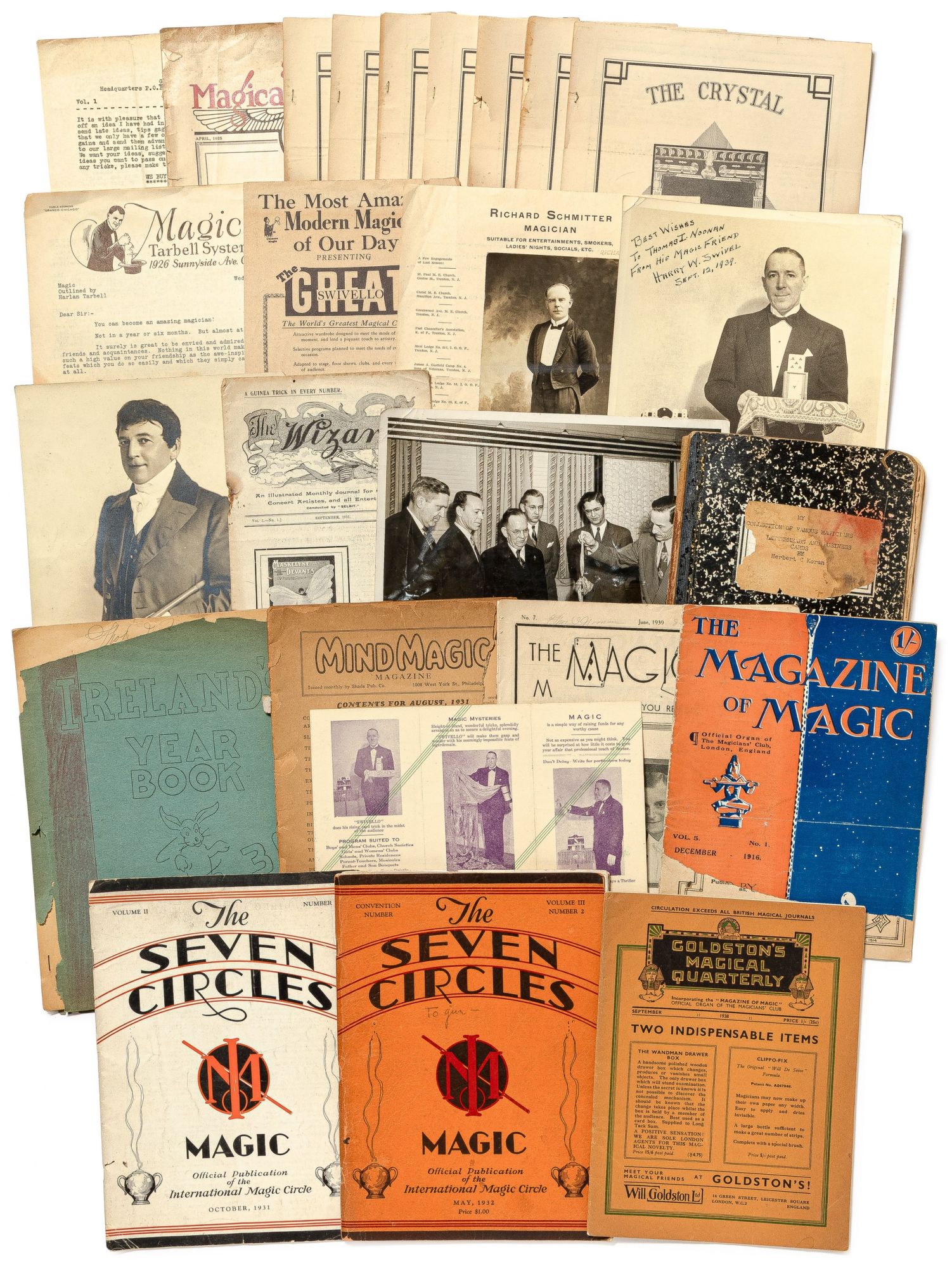 Small Archive of Business Cards from NY-NJ Magicians and Ventriloquists of the 1930-1940s (KORAN, Herbert C.) [Assez bon]