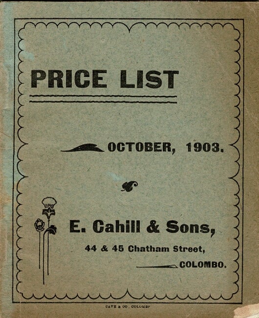 Price list. October 1903 E. Cahill & Sons [ ]