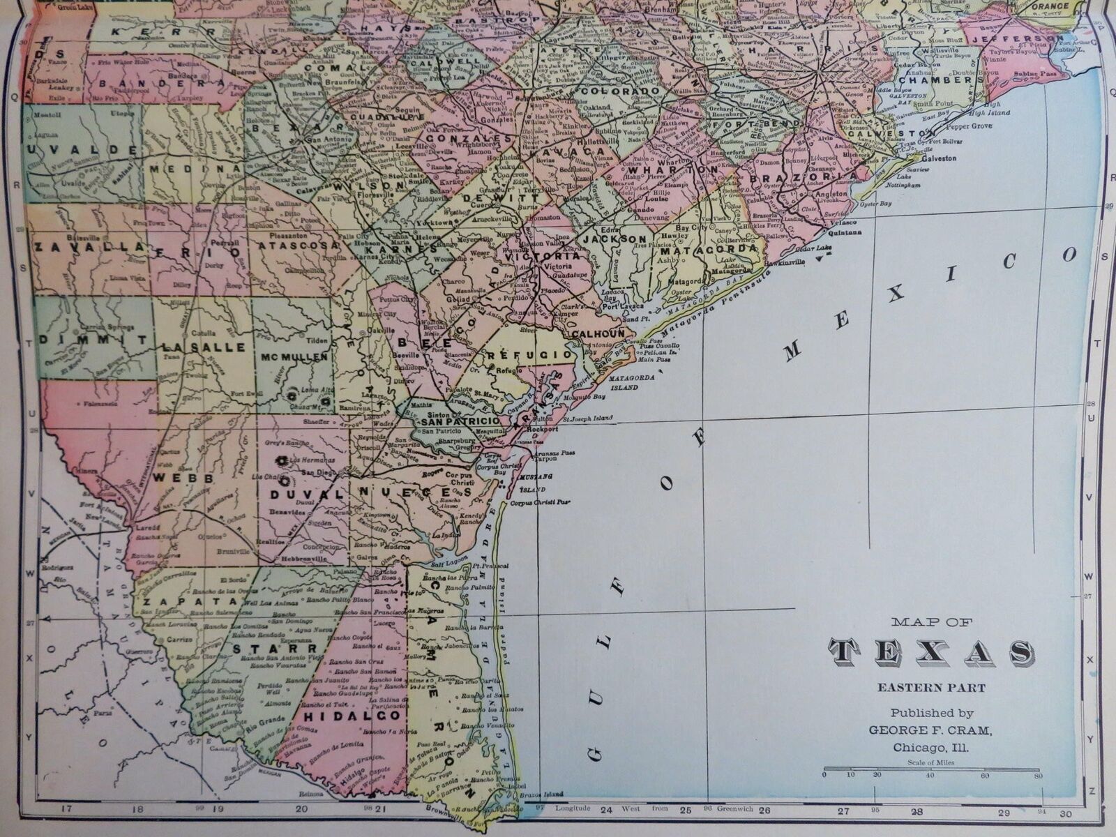 Texas Dallas Houston El Paso San Antonio 1901 Cram large two sheet