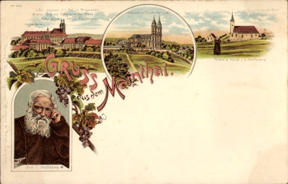 Litho Bad Staffelstein am Main Oberfranken, Ivo von Staffelberg ...