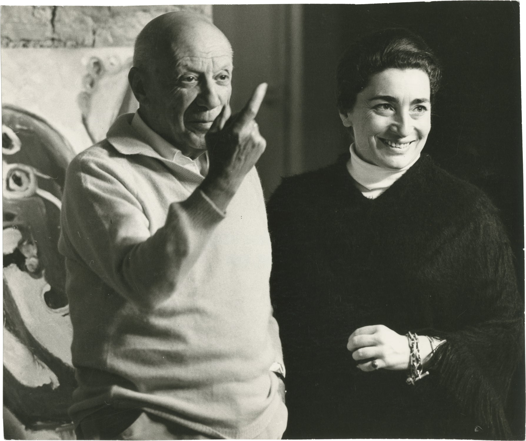 Original photograph of Pablo Picasso and his wife Jacqueline