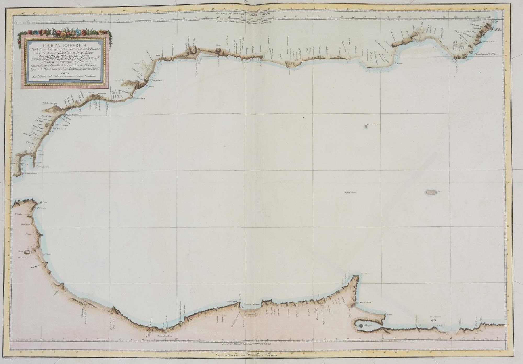 [Mapa] Carta Esférica desde punta de Europa a Cabo de Gata en la Costa ...