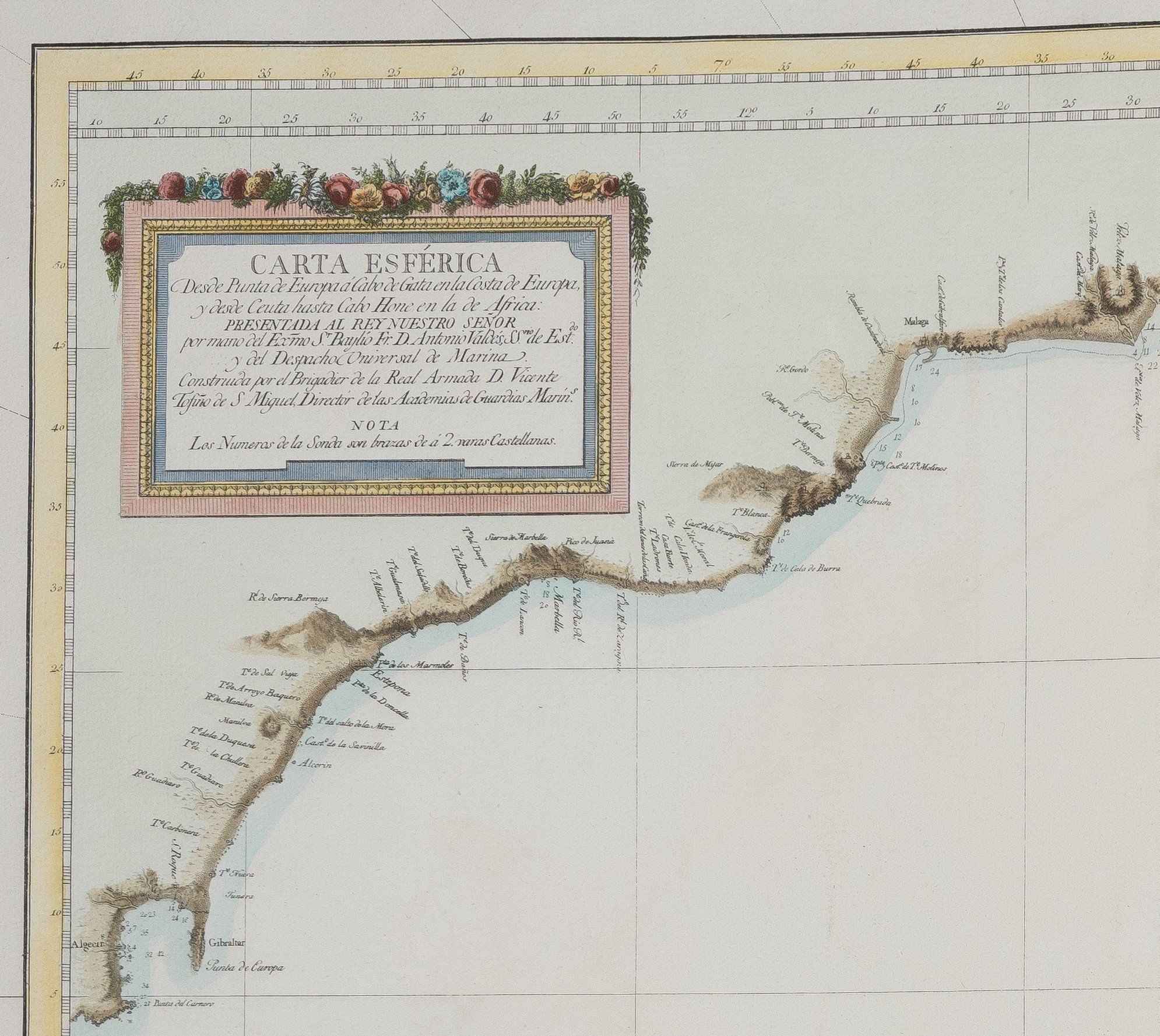 [Mapa] Carta Esférica desde punta de Europa a Cabo de Gata en la Costa ...