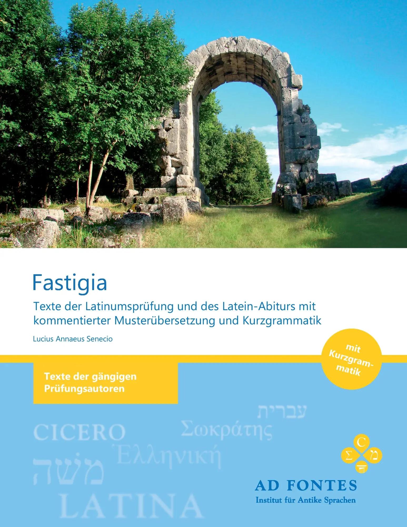 FASTIGIA | Texte der Latinumsprüfung und des Latein-Abiturs mit kommentierter Musterübersetzung und Kurzgrammatik - Lucius Annaeus Senecio