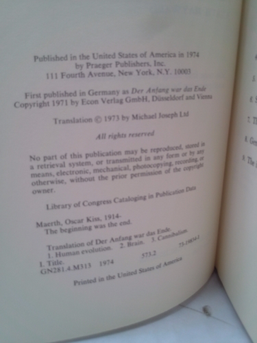 The Beginning Was the End by Oscar Kiss Maerth: Good Hardcover