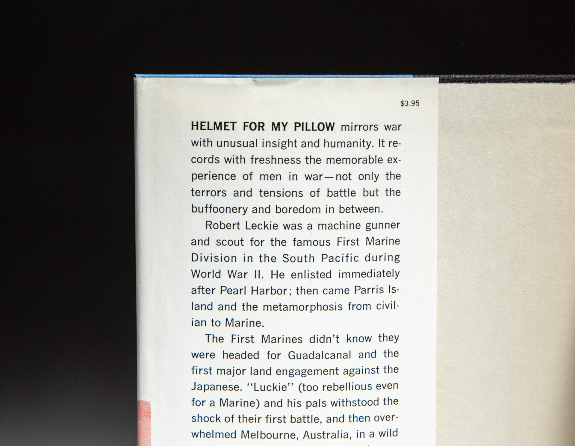 Helmet For My Pillow by Leckie, Robert: Fine Hardcover (1957) First