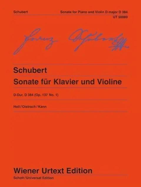 Sonate (Sonatine) D-Dur | Nach Autograf und Erstdruck. op. 137/1. D 384. Violine und Klavier., Wiener Urtext Edition - Franz Schubert