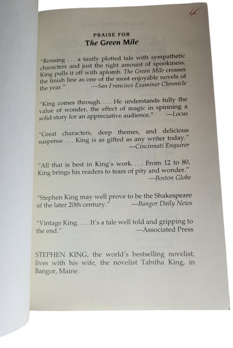 The Green Mile: The Complete Serial Novel by King, Stephen: Fine Hardcover (2000) First Edition