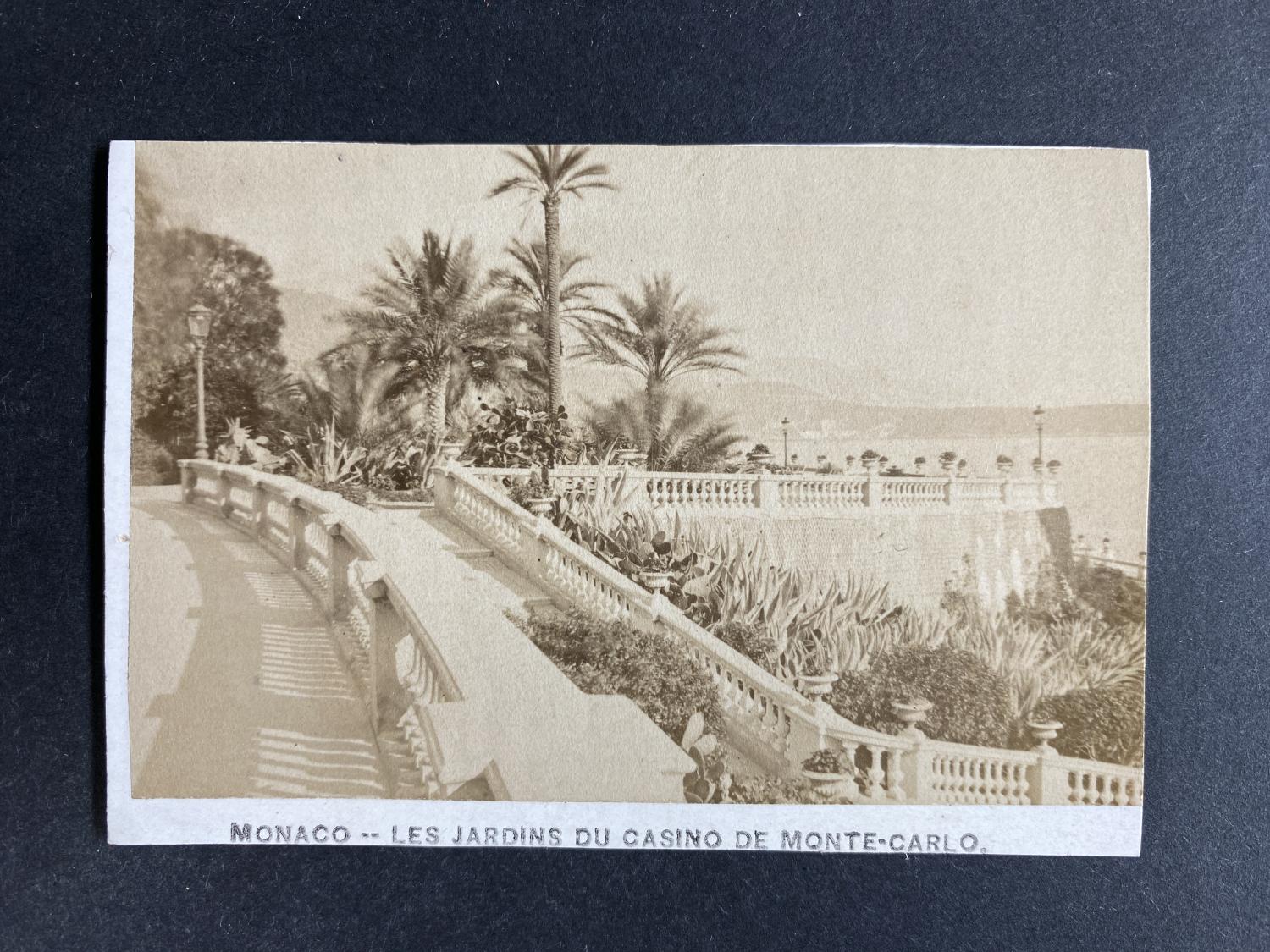 Tirage Albuminé Vintage 1885 - Vue Sur Le Casino De Monte-Carlo - Format 21x26 Cm