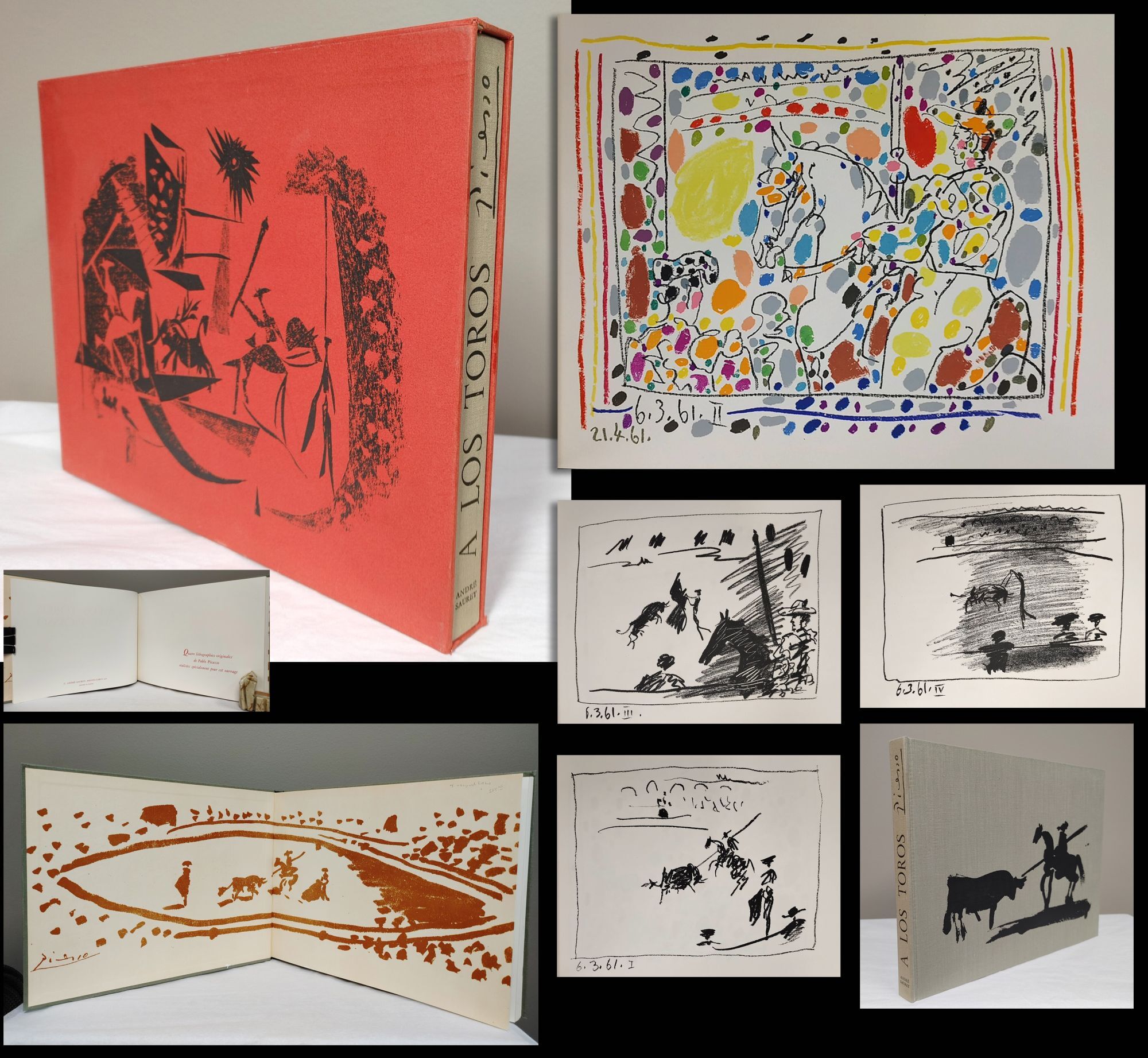 A LOS TOROS AVEC PICASSO Featuring 4 original lithographs [3 in