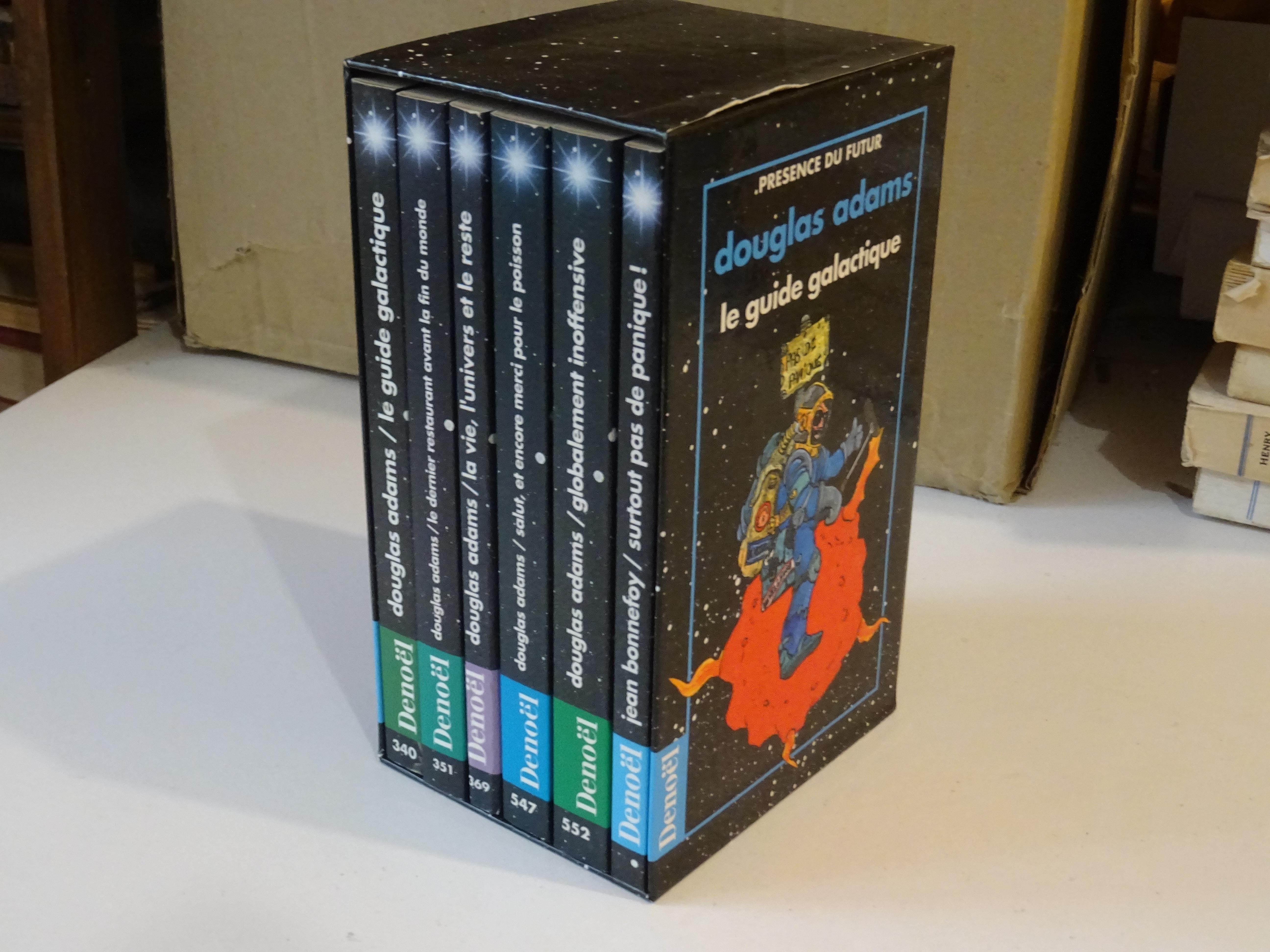 Le Guide Galactique Coffret de six livres Présence Du Futur Denoël 1996 Douglas Adams, Jean Bonnefoy [ ]