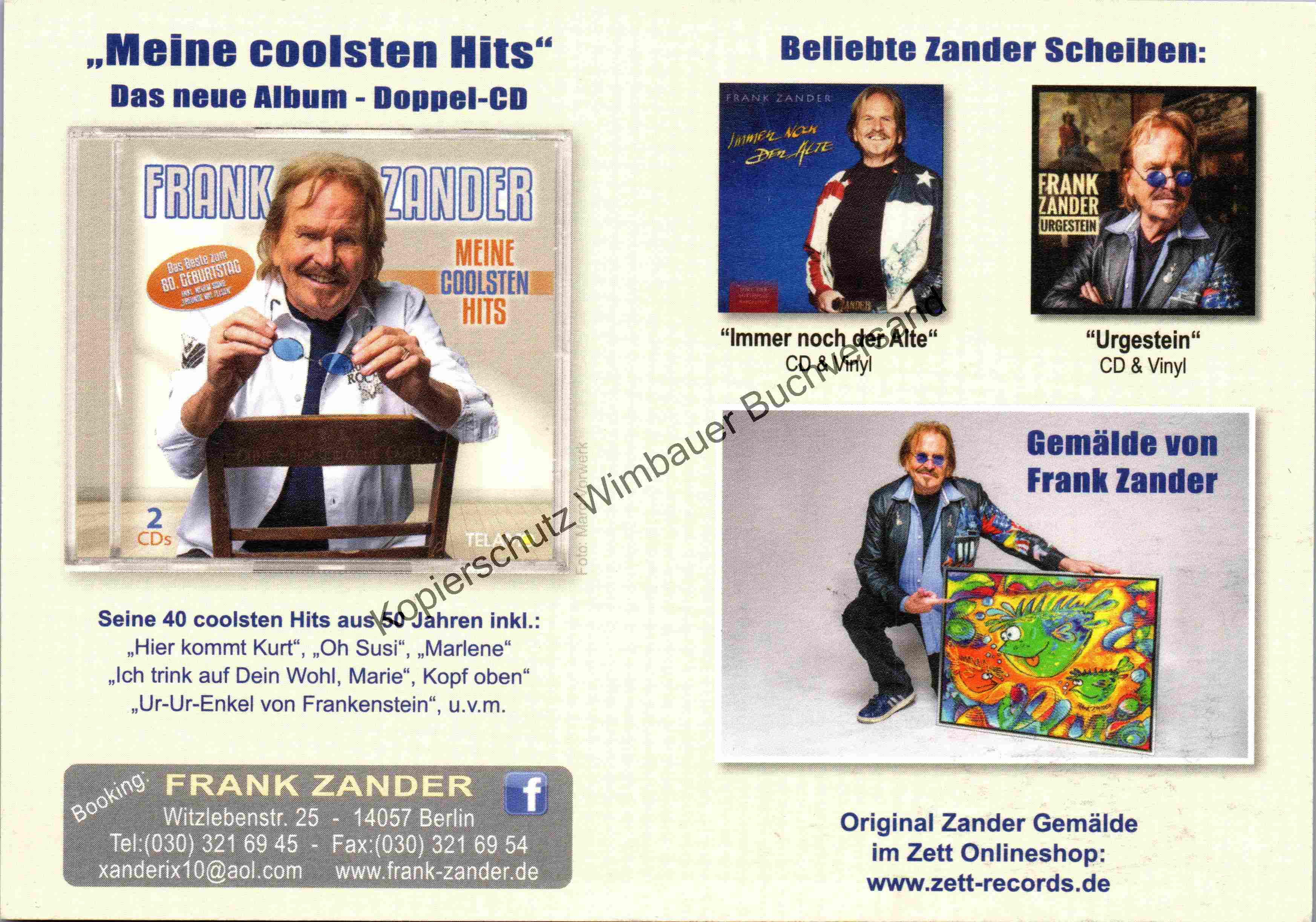Original Autogramm Frank Zander /// Autogramm Autograph signiert signed ...