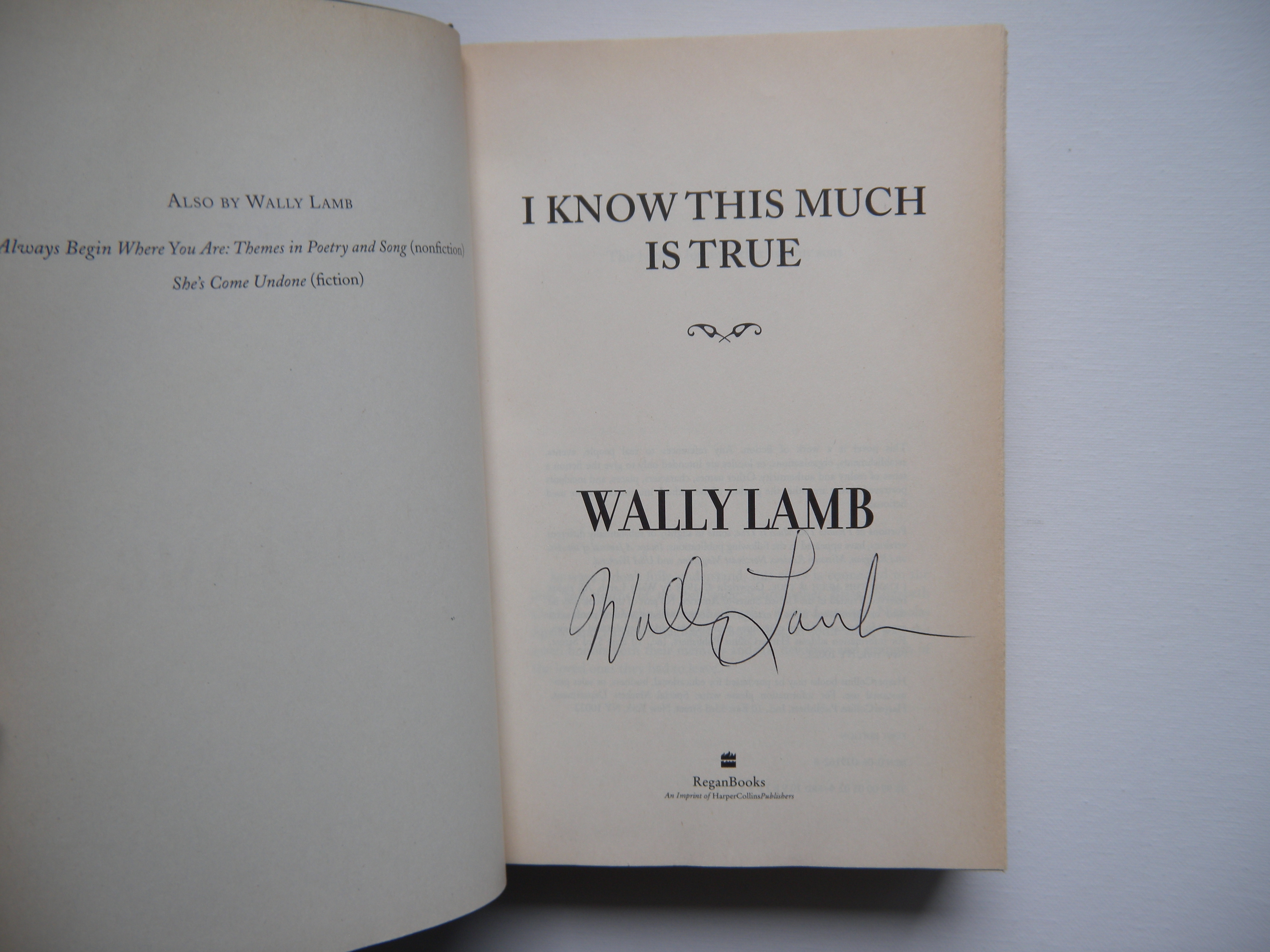 I Know This Much is True/signed/near fine copy by Lamb, Wally: Near - I Know This Much Is True By Wally Lamb