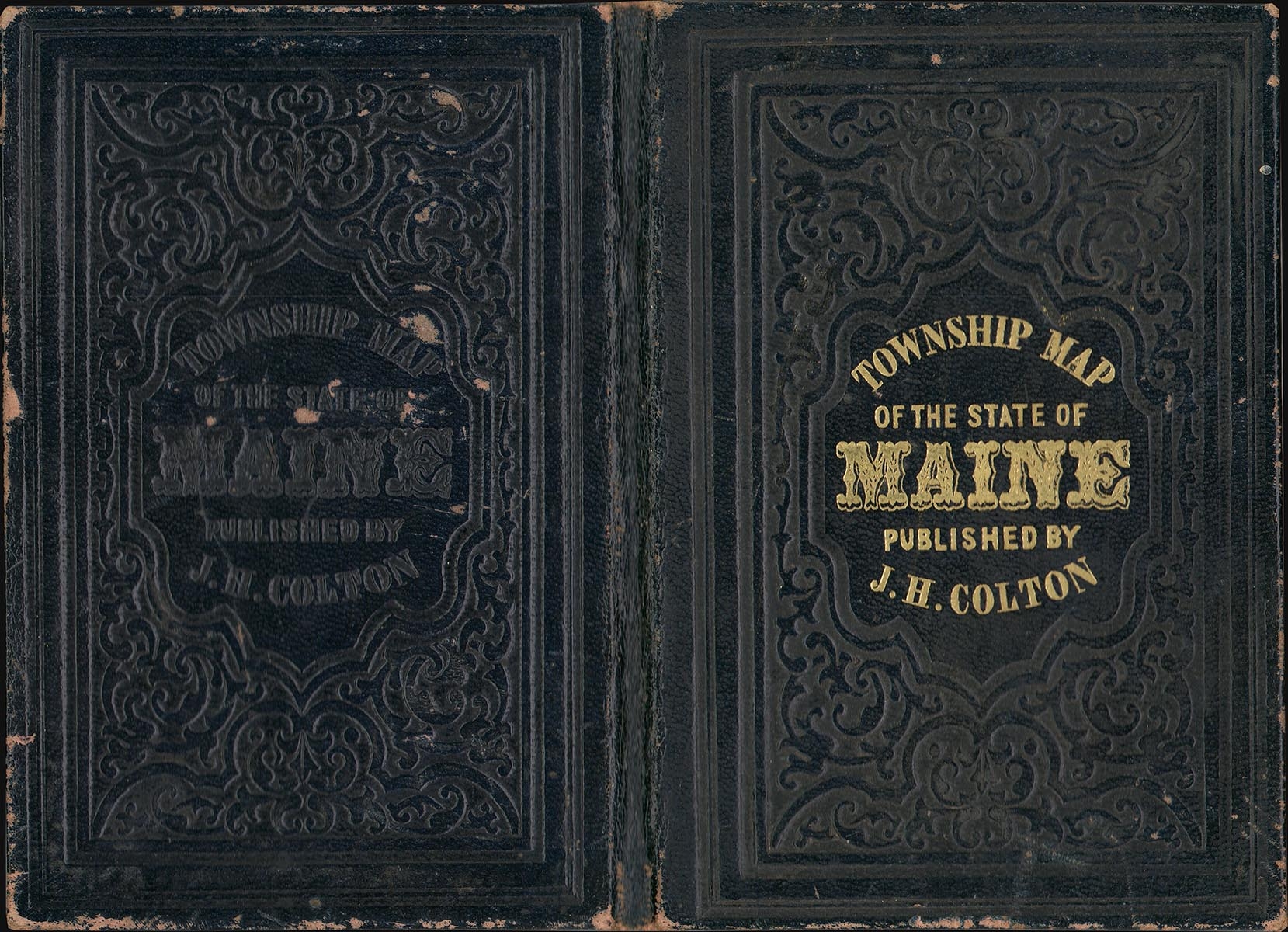 Colton's Railroad and Township Map of the State of Maine with Portions of New Hampshire, New Brunswick and Canada. 1853 Colton Wall Map of Maine [ ]