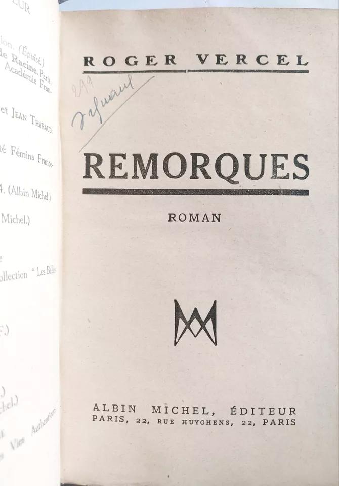 REMORQUES VERCEL, ROGER [Assez bon] [Couverture rigide]