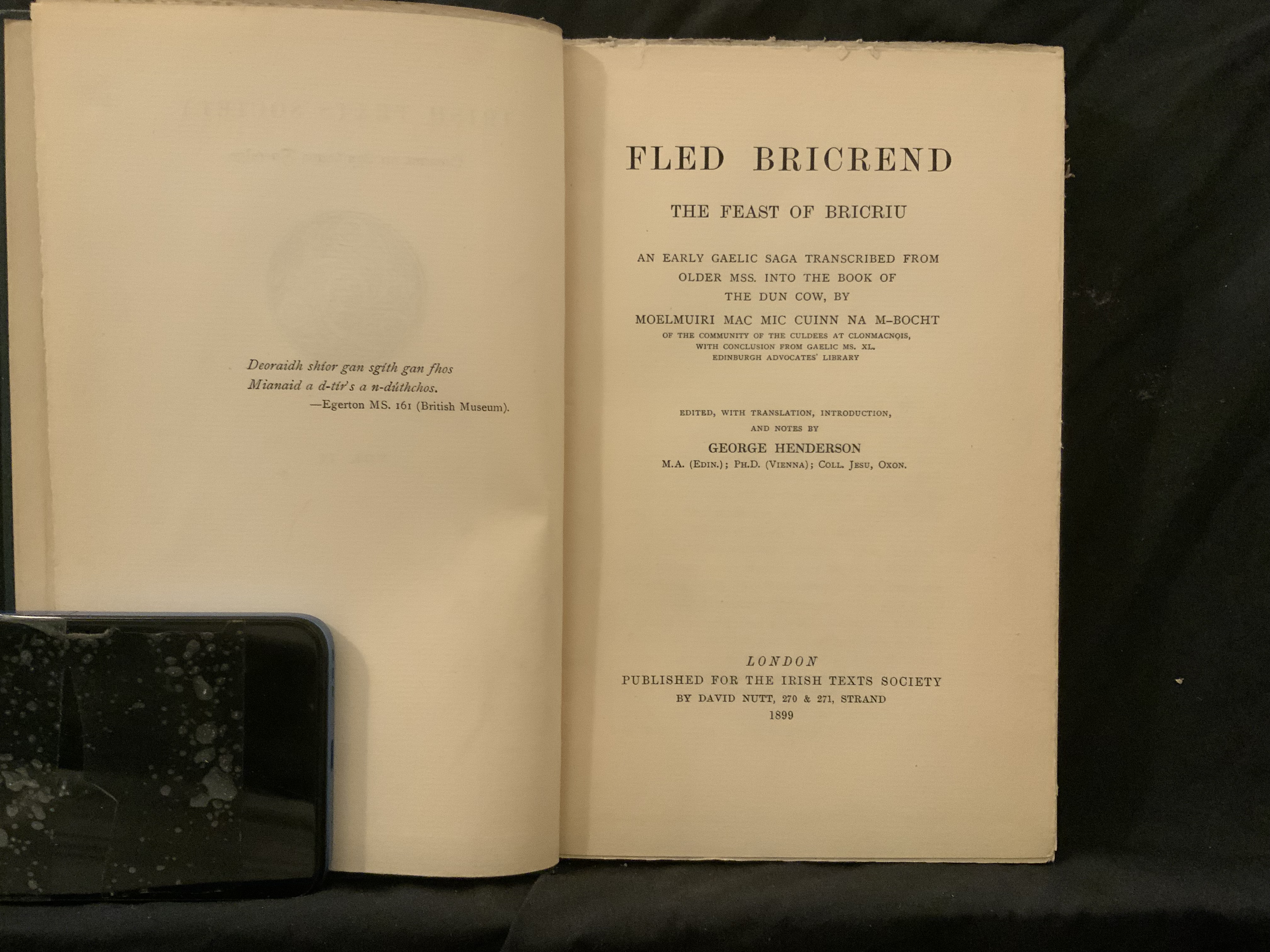 Fled Bricrend The Feast of Bricriu an Early Gaelic Saga Transcribed ...