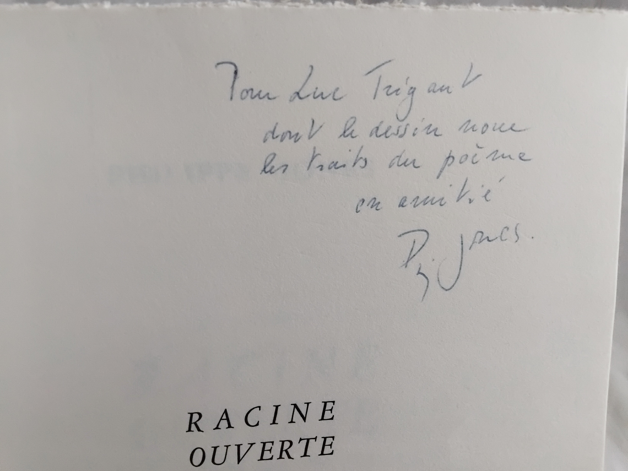 [Signed] [First Edition] RACINE OUVERTE - POEMES 1944-1975 Philippe JONES [Used - Fine] [Hardcover]