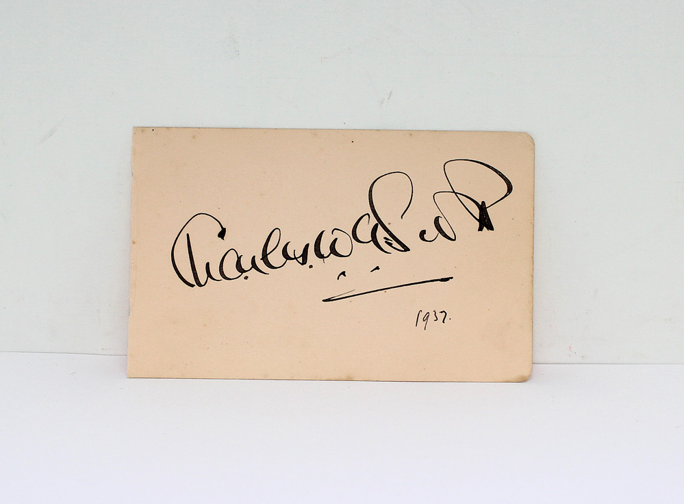 An Original Handwritten and Signed Paper Slip by Aviator Charles ...