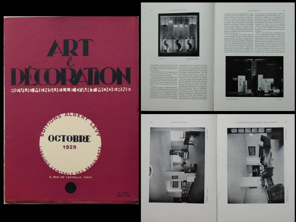 ART ET DECORATION OCTOBRE 1929 GUEVREKIAN, SALLE CORTOT PARIS, ETALAGE [Bon] [Couverture souple]