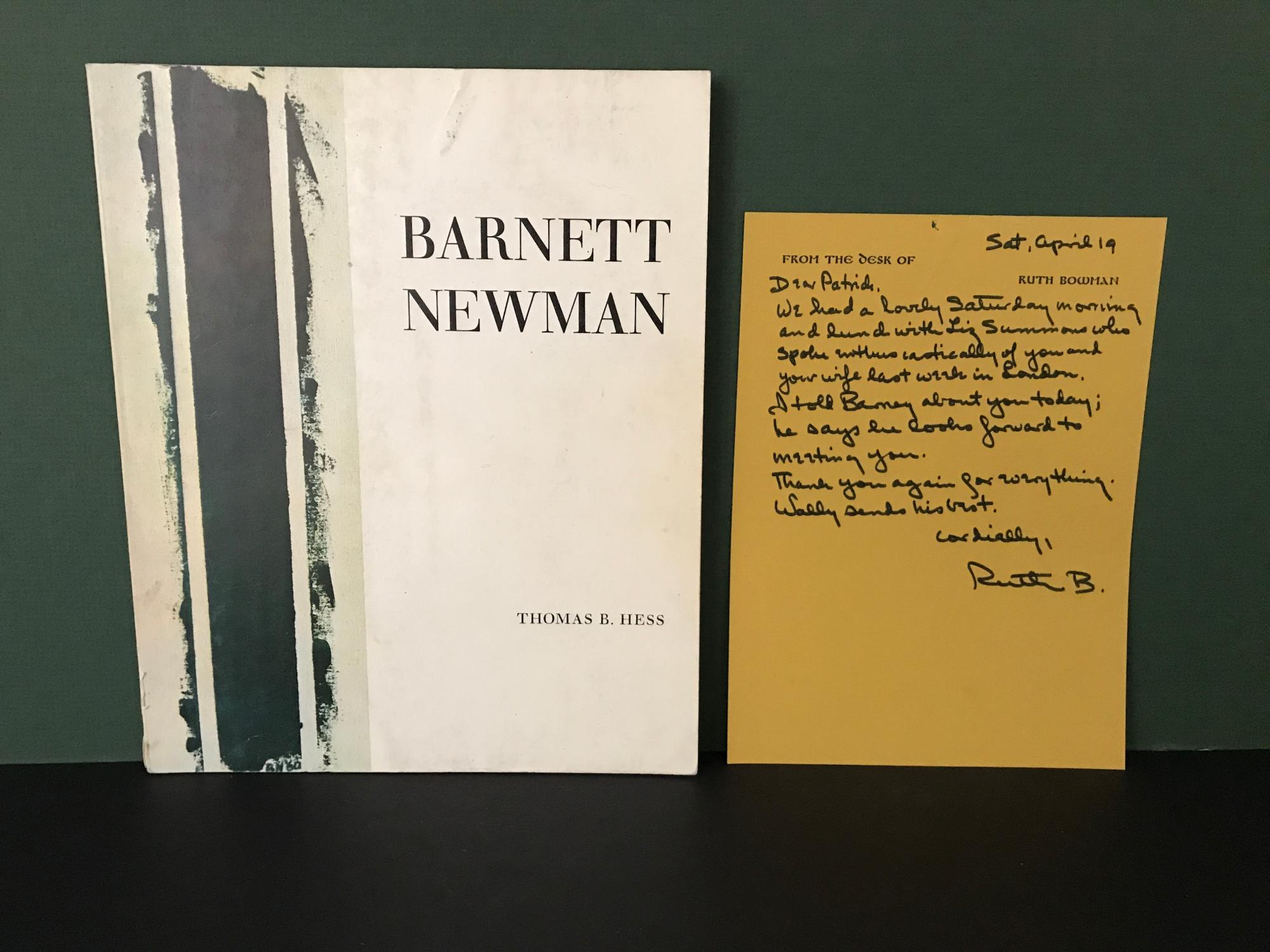 [Signed] [First Edition] Barnett Newman Hess, Thomas B. [Used - Very good] [Softcover]