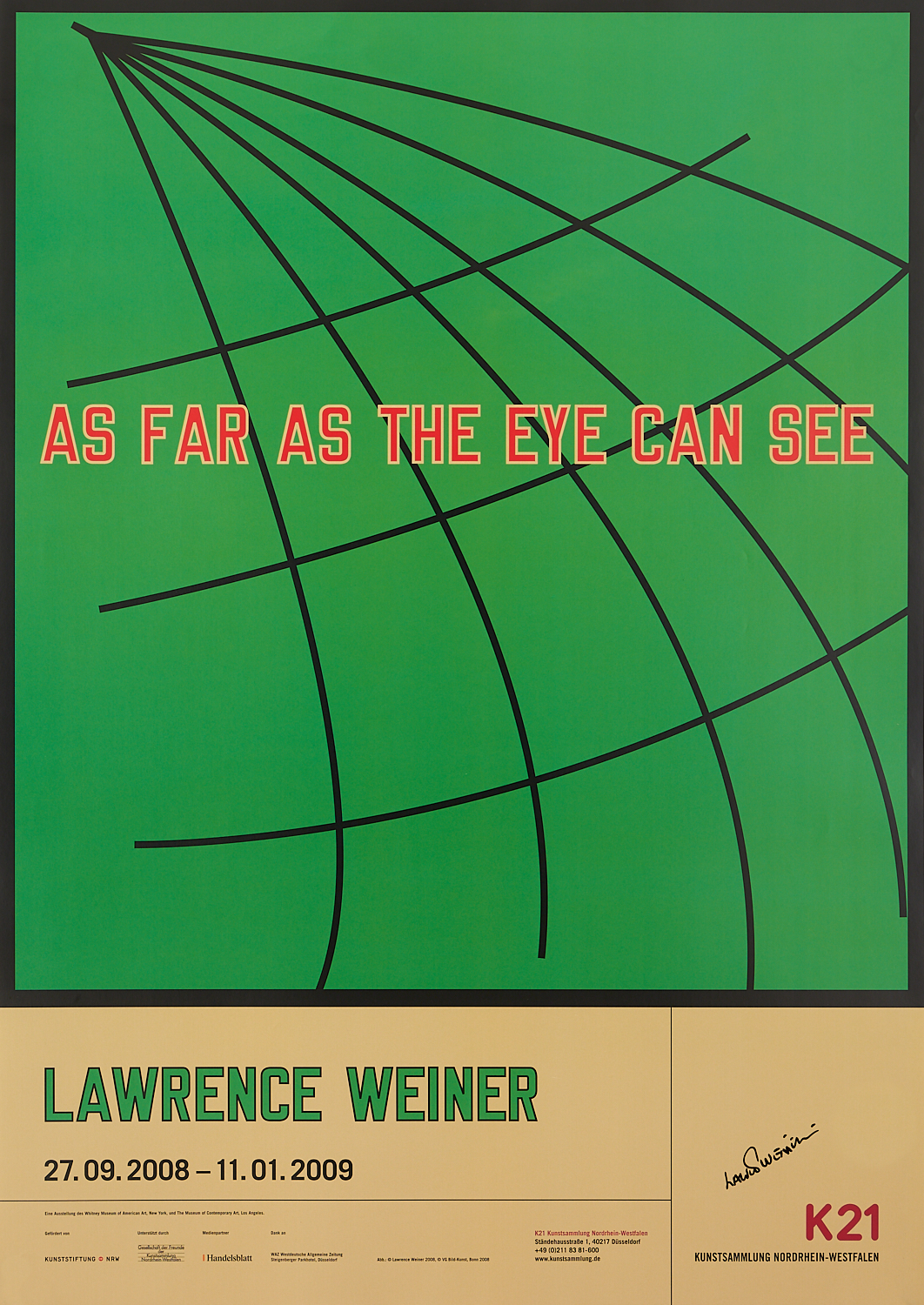 Lawrence Weiner - Signed exhibition poster 