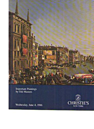 Christies 1986 Important Paintings by Old Masters Christie's [Satisfaisant]