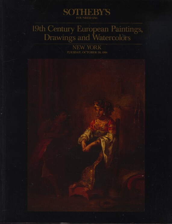 Sothebys October 1986 19th Century European Paintings, Drawings & Watercolors Sothebys [Satisfaisant]