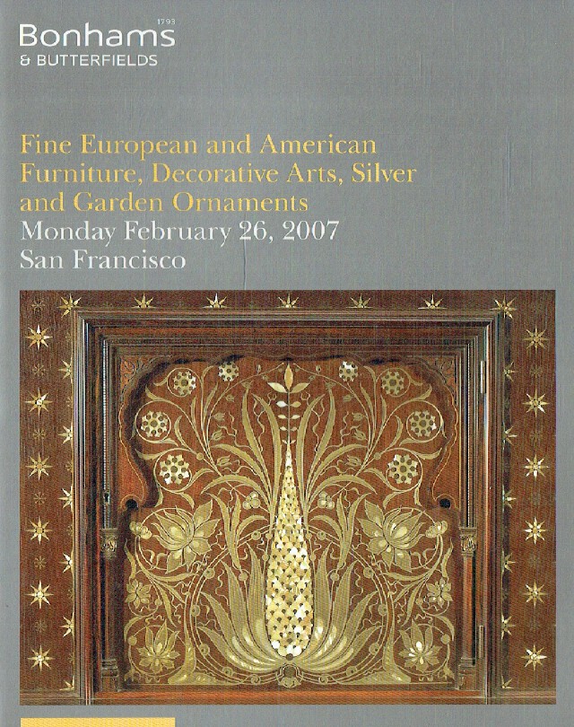 Bonhams & Butterfields February 2007 Fine European & American Furniture, Decorat Bonhams [Satisfaisant]