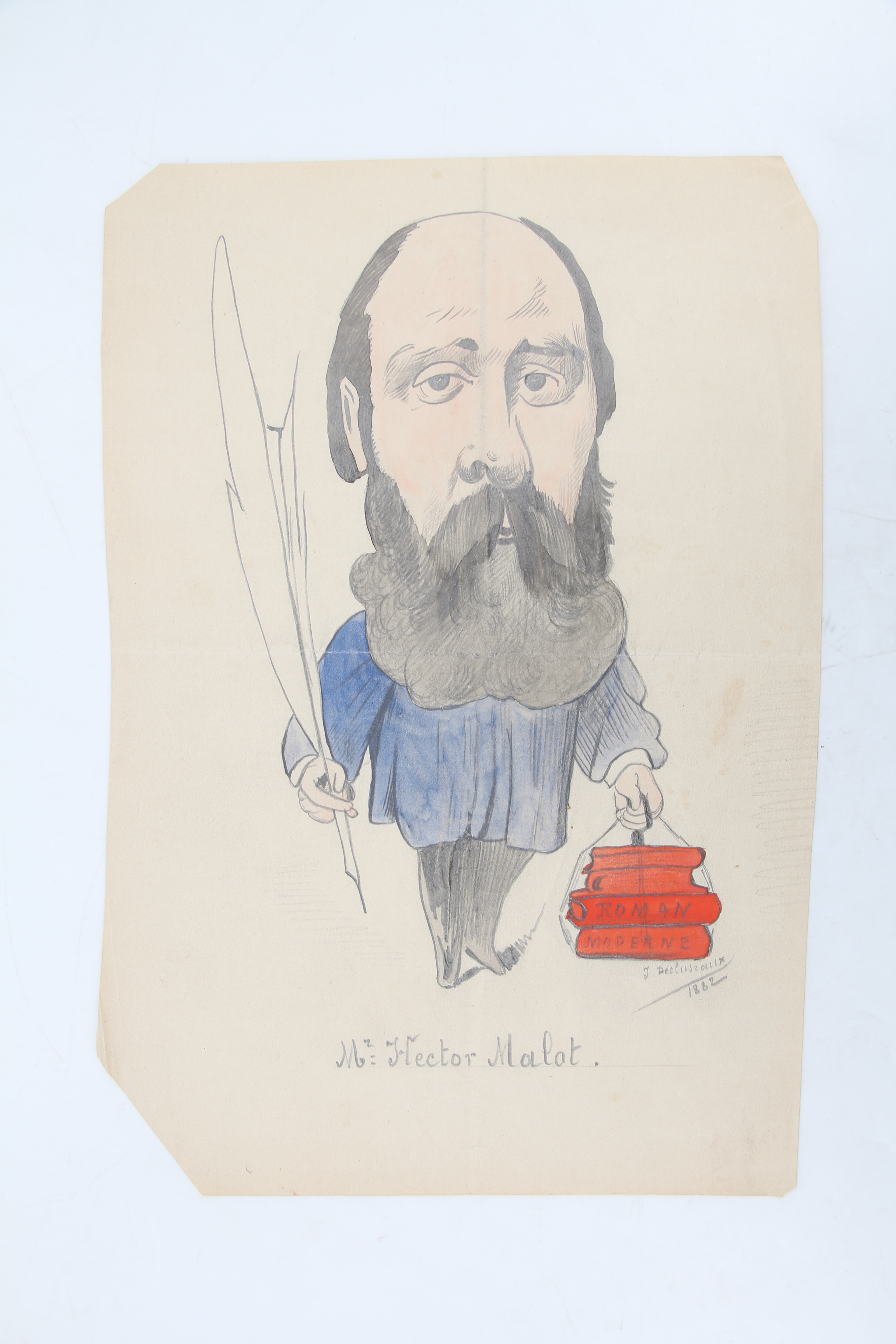 Dessin original en couleurs représentant Hector Malot J. DECLUSEAUX [ ]
