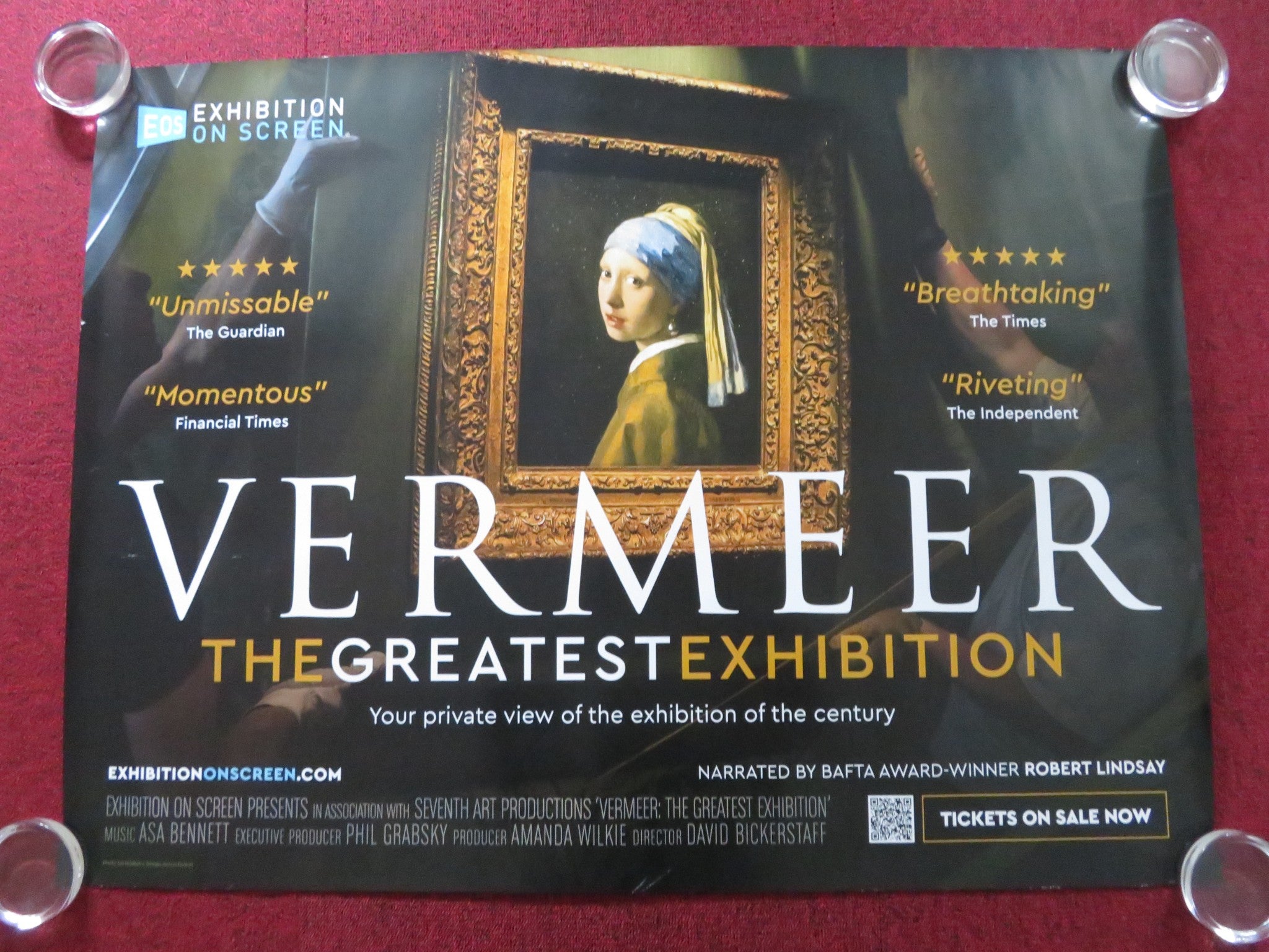 VERMEER: THE GREATS EXHIBITION UK QUAD ROLLED POSTER ROBERT LINDSAY 2023 [Moyen]