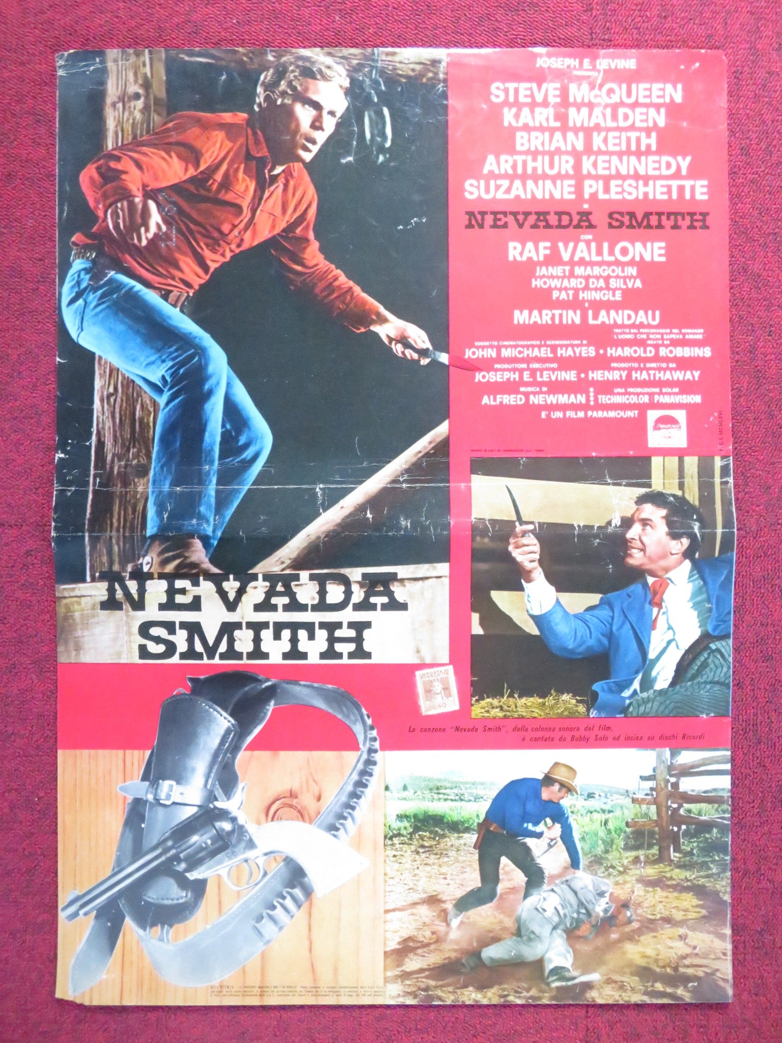 NEVADA SMITH - I ITALIAN FOTOBUSTA POSTER STEVE MCQUEEN KARL MALDEN 1966 [Mauvais]