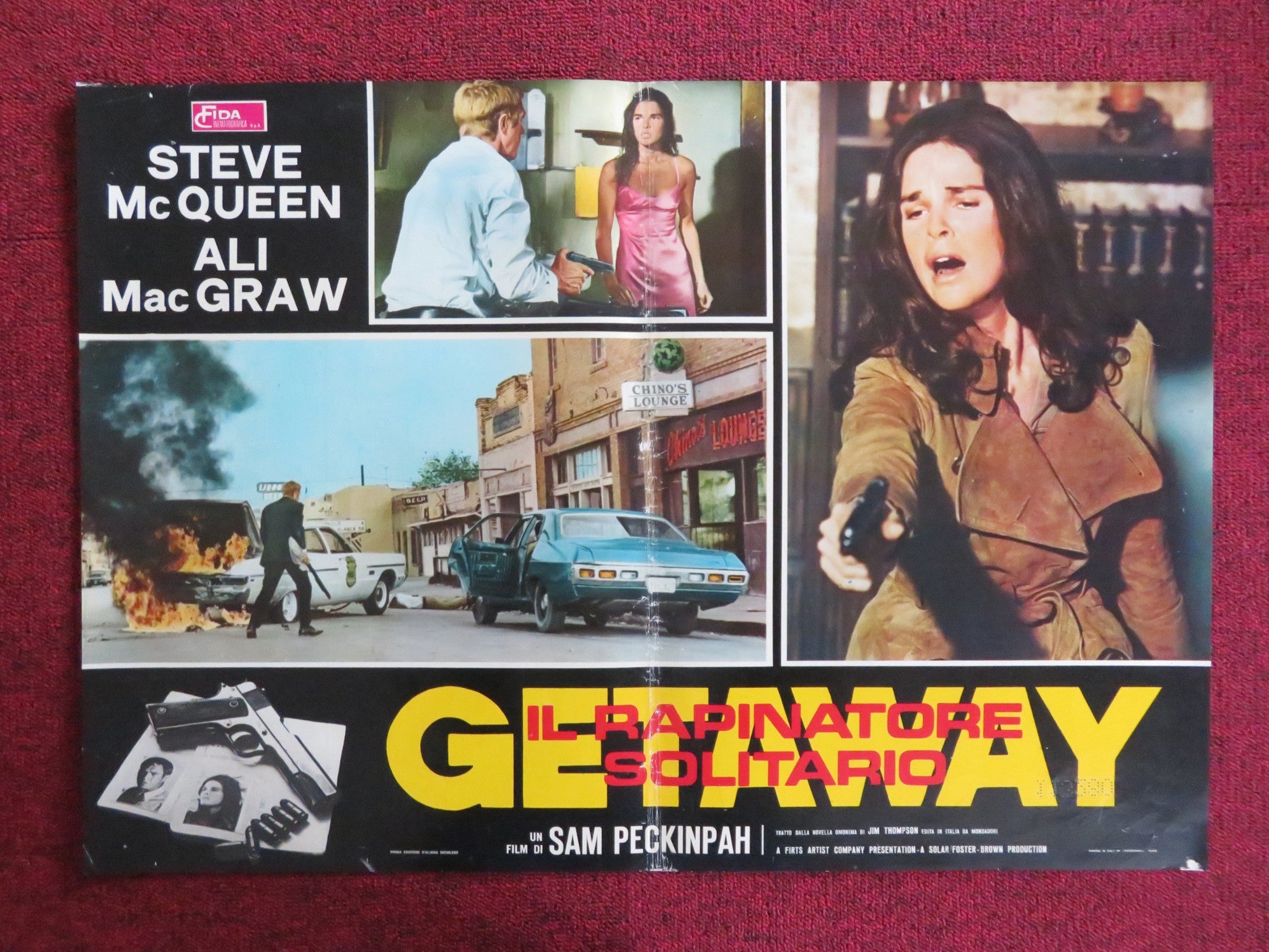 THE GETAWAY - C ITALIAN FOTOBUSTA POSTER STEVE MCQUEEN ALI MACGRAW 1972 [Mauvais]