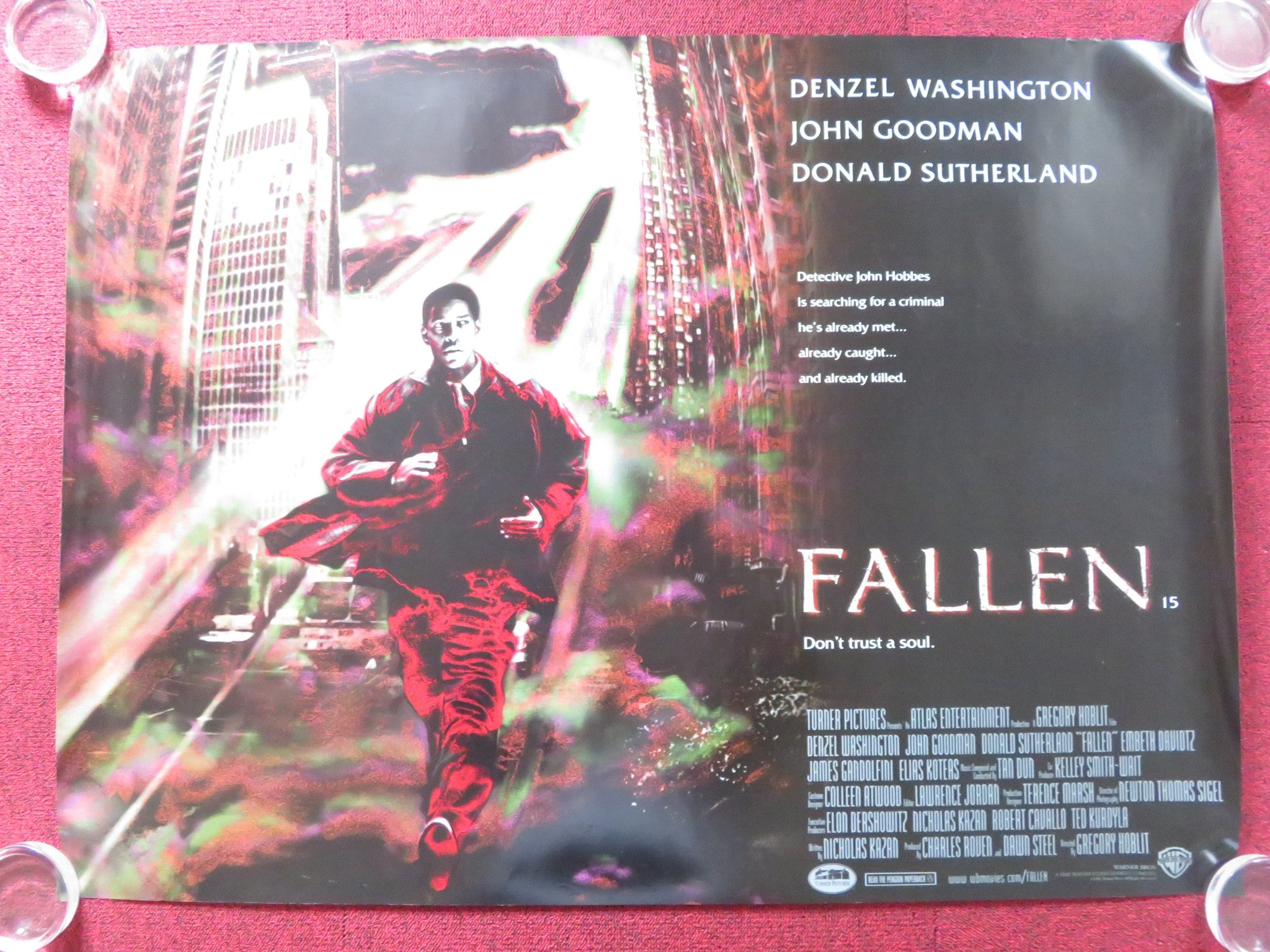 FALLEN UK QUAD (30"x40") ROLLED POSTER DENZEL WASHINGTON JOHN GOODMAN 1998 [Satisfaisant]