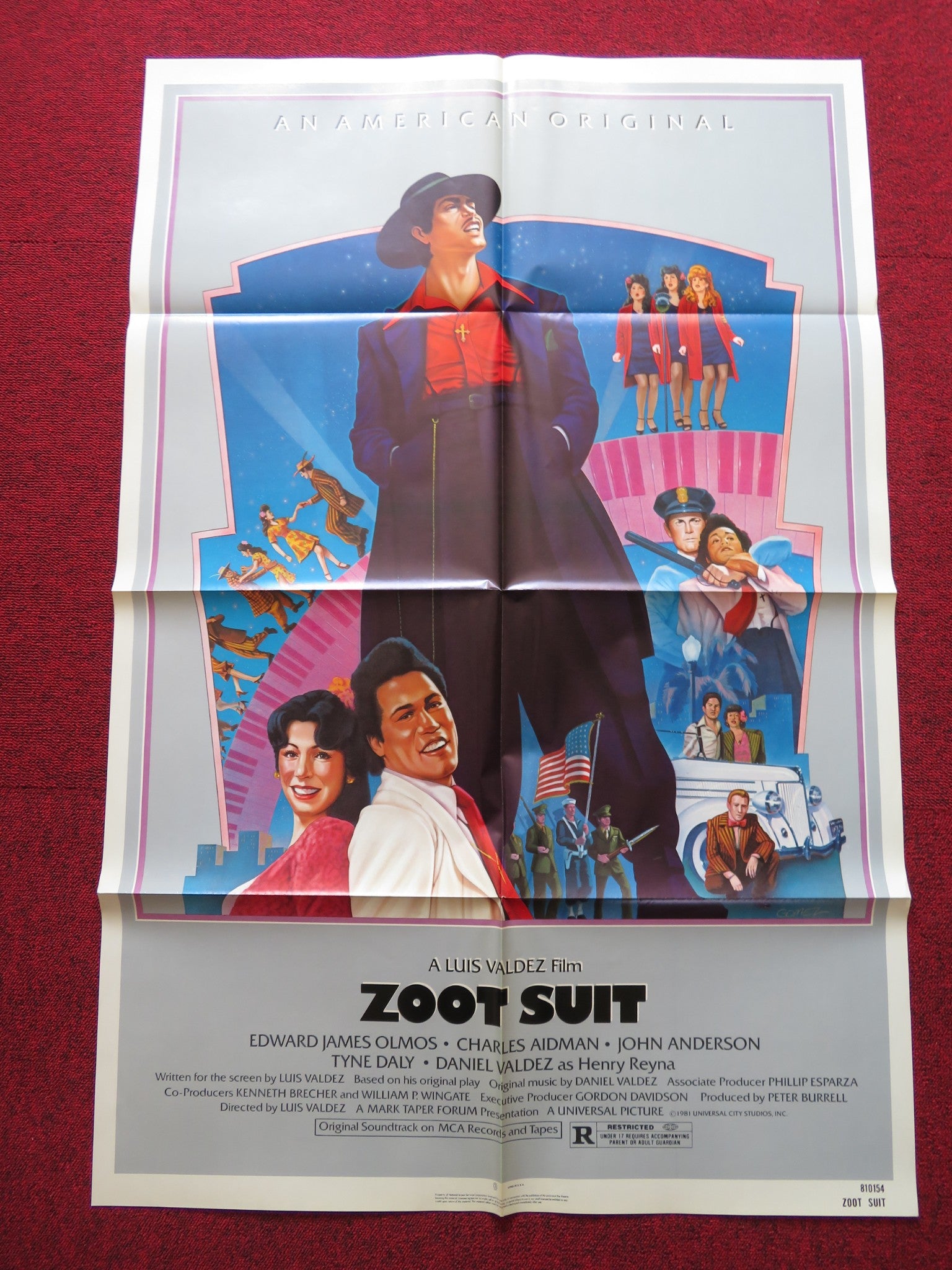 ZOOT SUIT FOLDED US ONE SHEET POSTER EDWARD JAMES OLMOS CHARLES AIDMAN ...