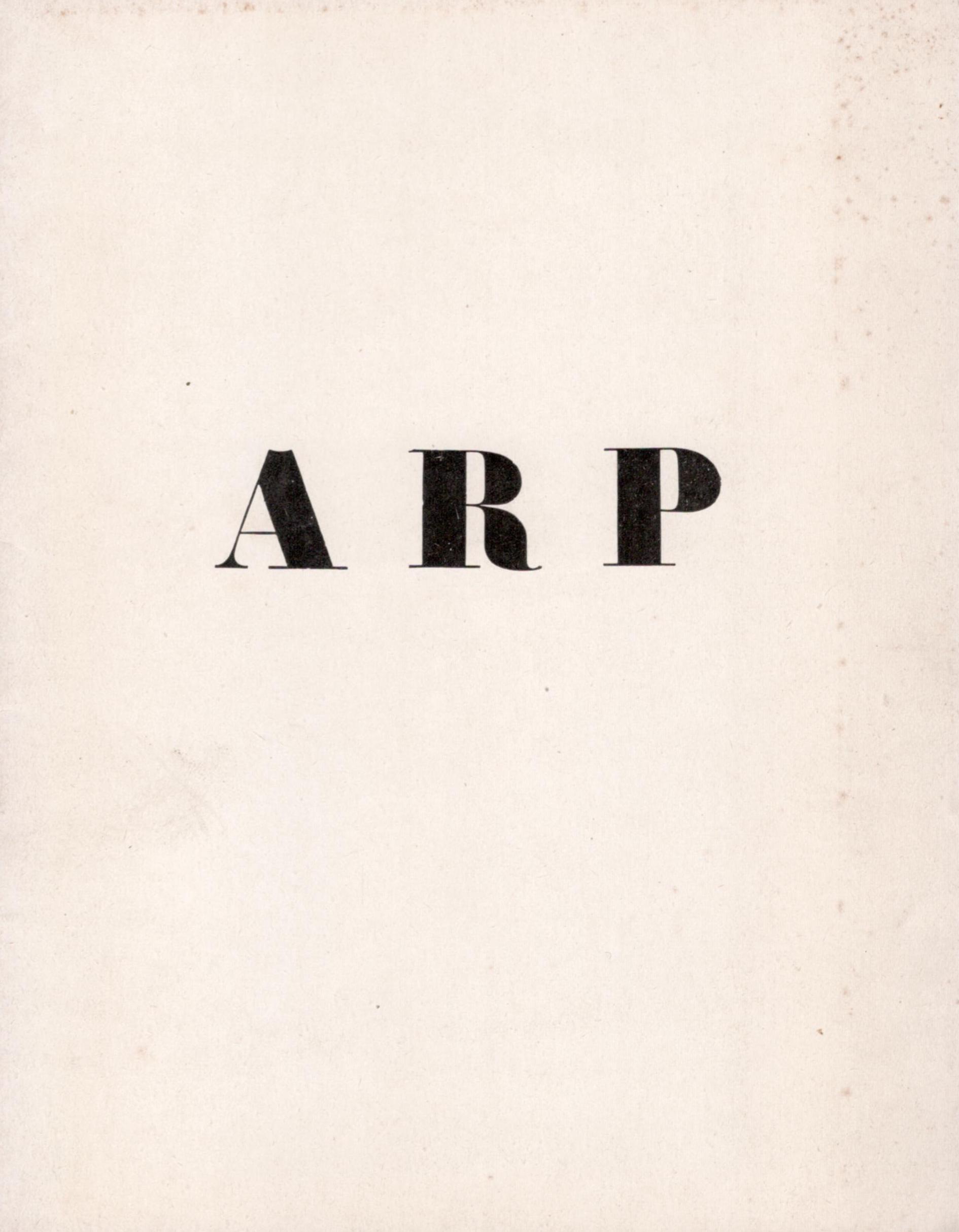 Arp. ARP Hans. [Très bon] [Couverture souple]