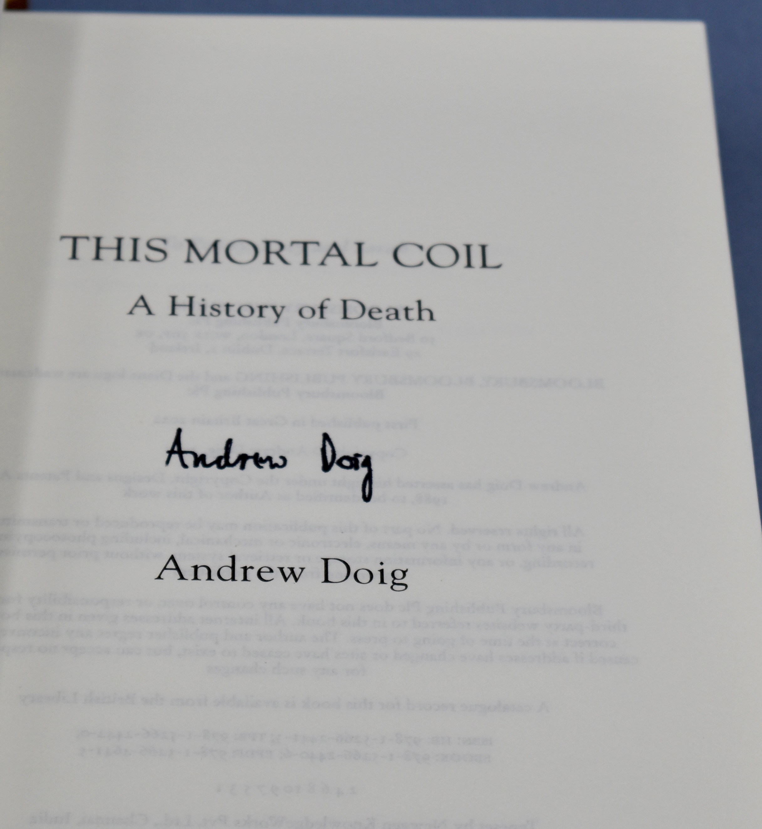 This Mortal Coil. A History of Death. First Printing. Signed by the ...