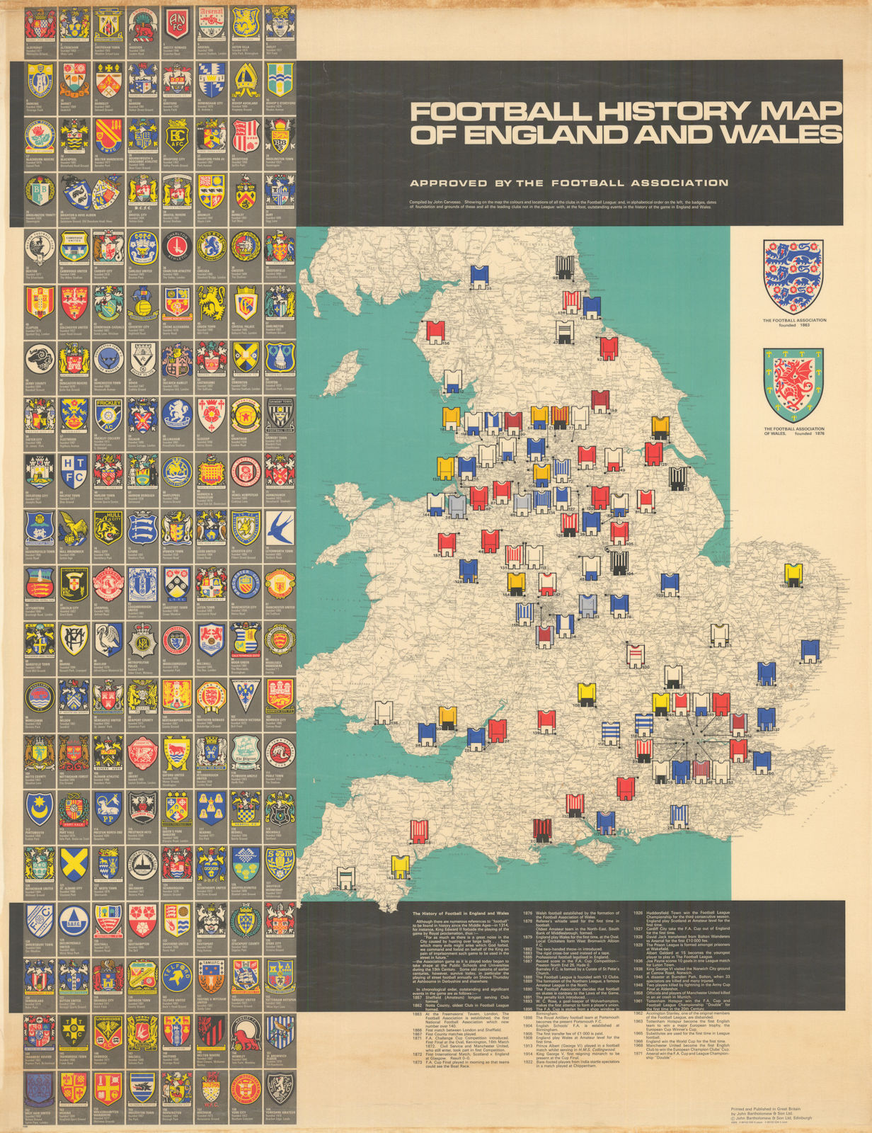 Football History Map of England and Wales - approved by the Football Association Carvosso, John [Satisfaisant]