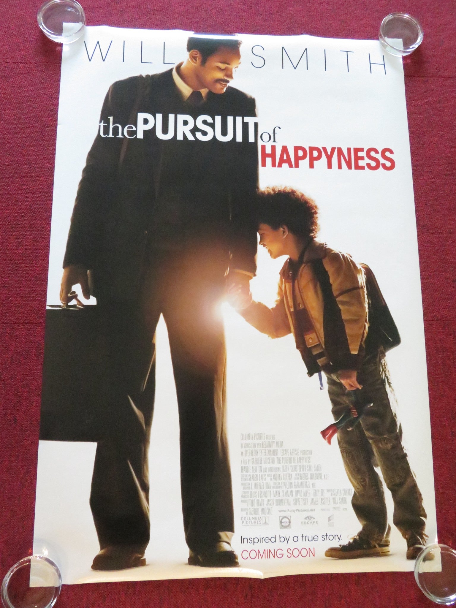 THE PURSUIT OF HAPPYNESS US ONE SHEET ROLLED POSTER WILL SMITH JADEN SMITH 2006 Gabriele Muccino [Satisfaisant]