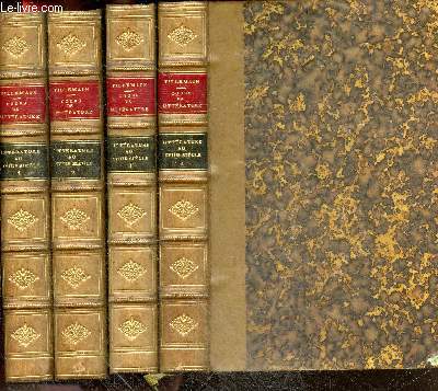 Cours de litterature francaise- 4 Volumes: tomes 1 + 2 + 3 + 4- Tableau de la litterature au XVIIIe siecle - Nouvelle edition - Etat des lettres fran