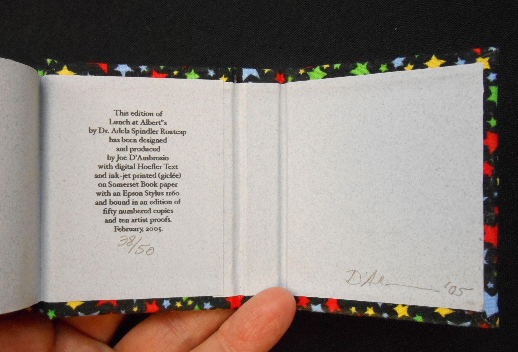 [Signed] Lunch at Albert's: Reflections on Joe D'Ambrosio's ""A Memoir of Book Design"" [Joe D'Ambrosio] Roatcap, Adela Spindler [Fine] [Hardcover]