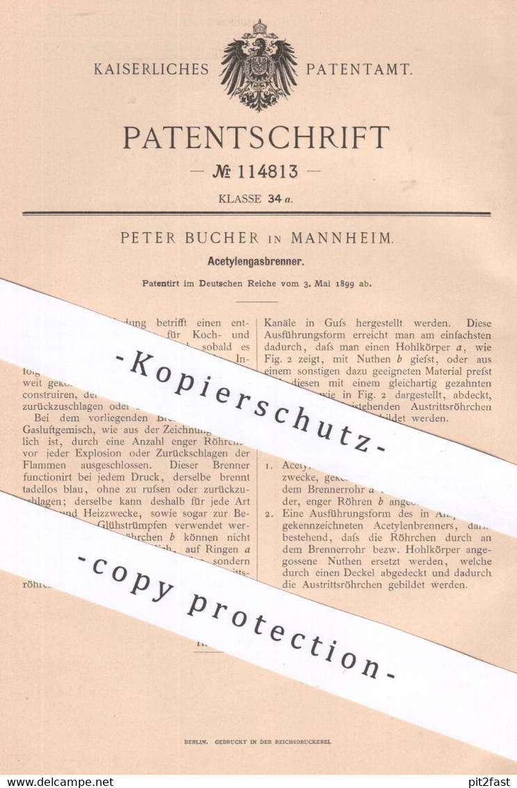 original Patent - Peter Bucher , Mannheim, ..., image size:743x1132
