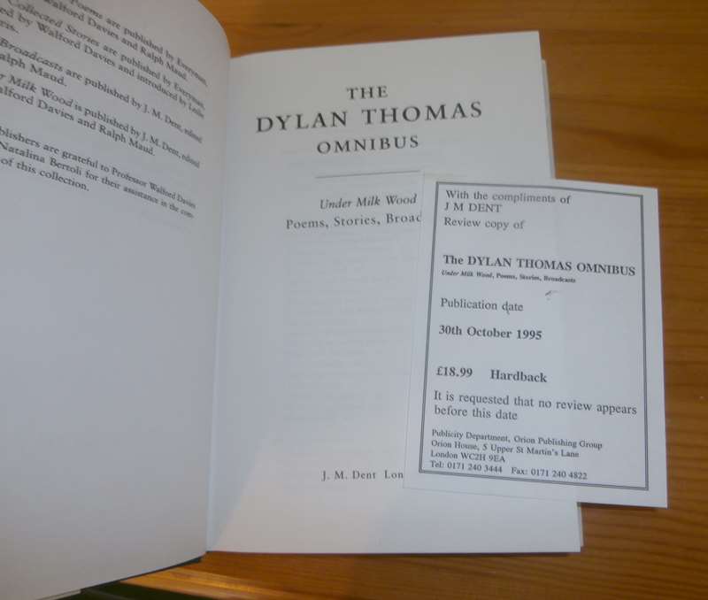 Dylan Thomas Omnibus: "Under Milk Wood", Poems, Stories and Broadcasts ...