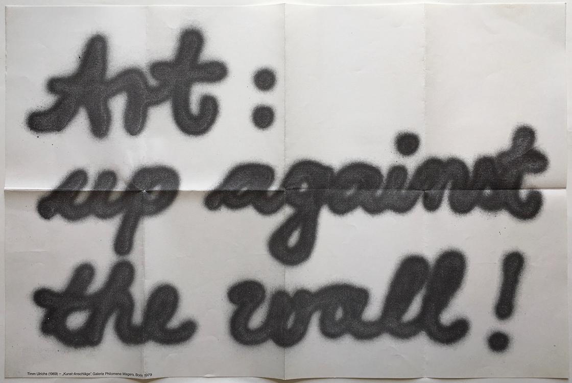 [Original o primera edición] Timm Ulrichs (1969) - "Kunst-Anschläge". Galerie Philomene Magers, Bonn, 1979 ULRICHS, Timm] [Usado - Muy bueno]