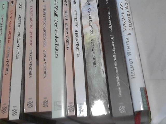 Konvolut ; 12 Titel Virginia Wolf ;; 1.) Der Tod des Falters : Essays. 2 + 3 . ) der gewöhnliche Leser ,, Essays 1 + 2 . 4.) zwischen den Akten . 5. ) Jacobs Zimmer .6.) zum Leuchtturm . 7.) Orlando 8.) Flush : eine Biographie ,, 9.) Die Wellen 10. ) Die Fahrt Hinaus ,,11.) ' Geliebtes Wesen.'. Briefe von Vita Sackville- West an Virginia Woolf. 12.) Paare .Virginia und Leonard Woolf ( EA gebundene Ausgabe ) Virginia Woolf. Nach der engl. Ausg. von Leonard Woolf hrsg. von Klaus Reichert. Dt. von Hannelore Faden und Joachim A. Frank - Woolf, Virginia und Klaus (Herausgeber) Reichert