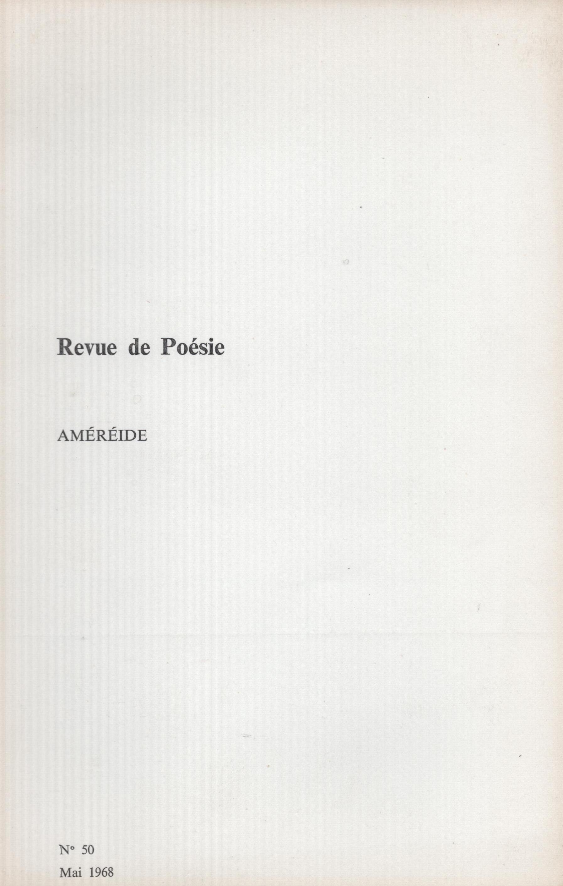 REVUE DE POESIE. [Revue]. [Très bon] [Couverture souple]