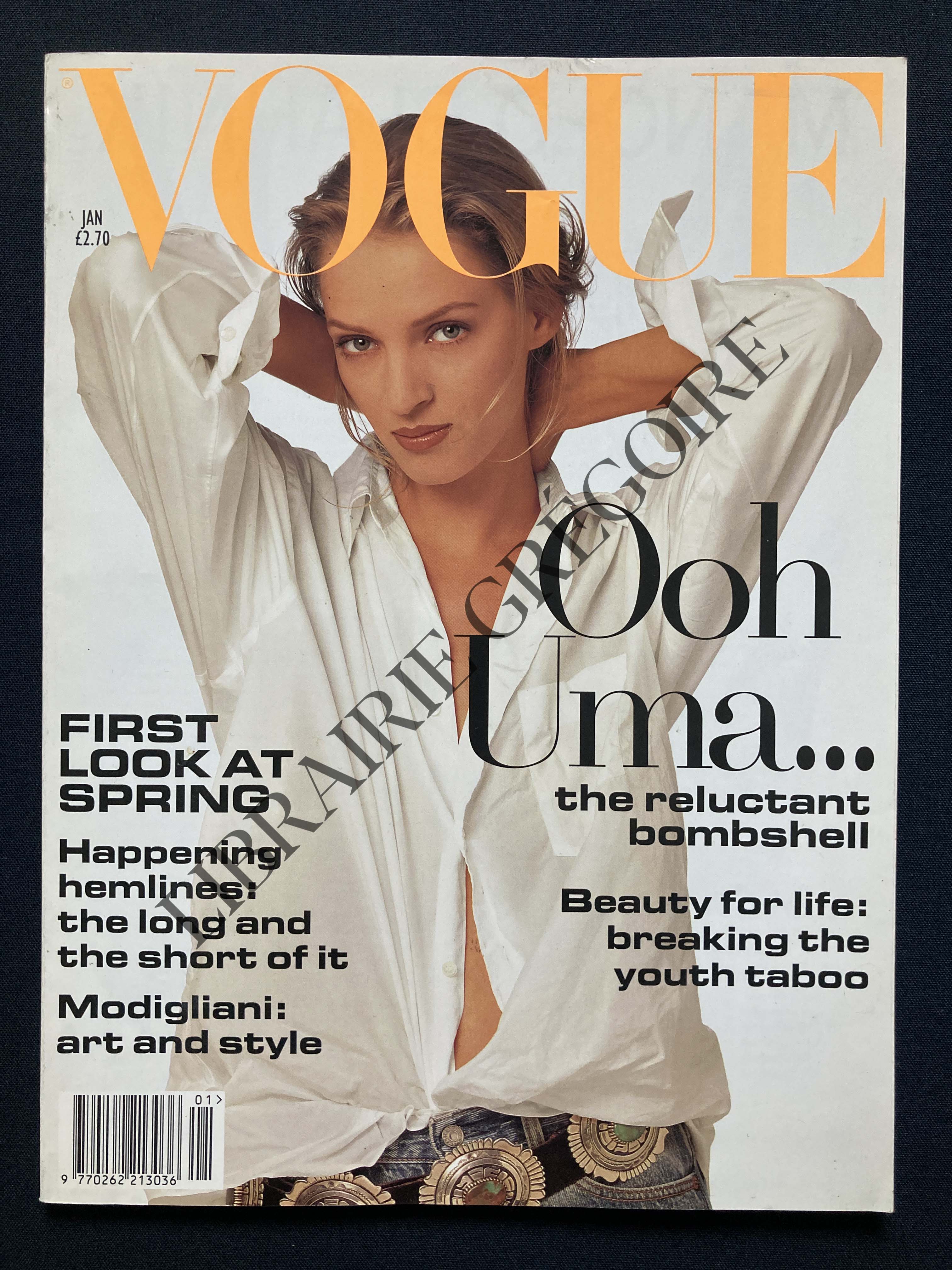 VOGUE-JANUARY 1994-UMA THURMAN [Comme Neuf] [Couverture souple]